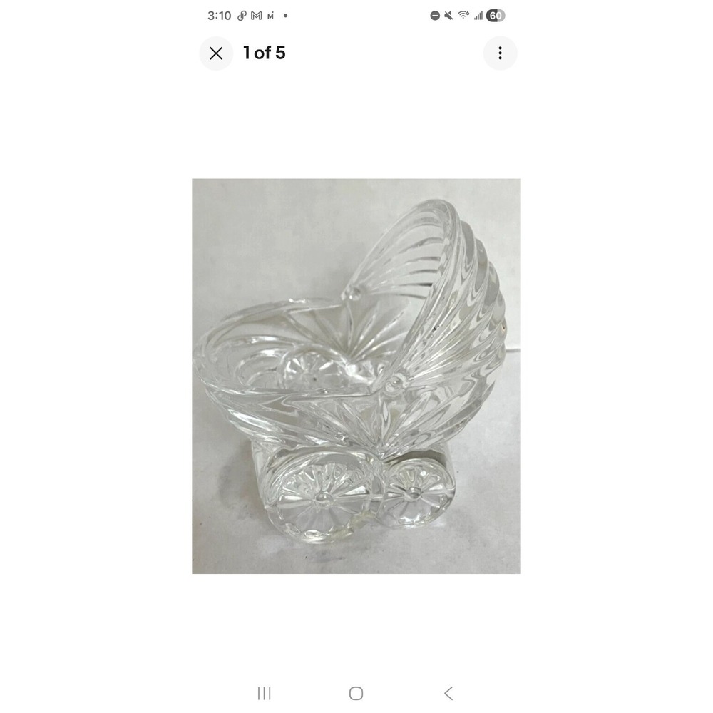 Crystal‎ baby carriage 24% leaded crystal Princess House